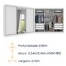 Guarda Roupa Casal com Espelho 3 Portas 6 Gavetas 270cm Bergamo Espresso Móveis  - 5