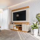 Ver imagem 2 de Estante Home e Theater para TV até 75 Polegadas 2 Nichos Barretos Linea Brasil