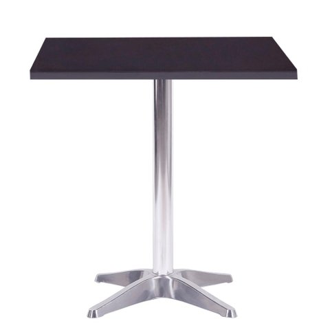 Mesa de Jantar Quadrada 70 cm Tampo Preto em MDP Base Delta