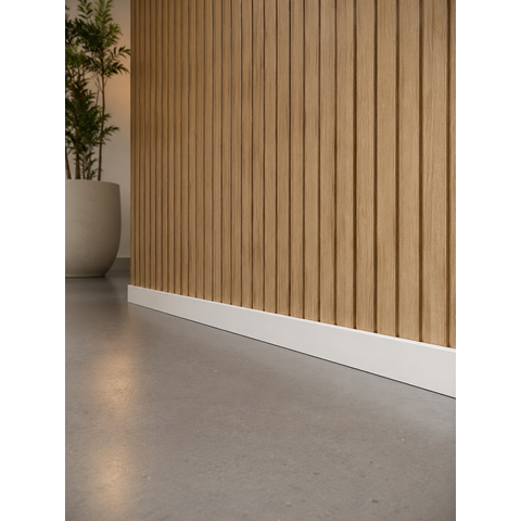 Rodapé de MDF 7CMX15MMX2.20m Revestido Liso Branco Casablanca