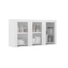 Armário de Cozinha em Aço 3 Portas de Vidro 105cm Florença Itatiaia  - 3
