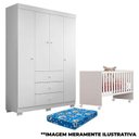 Ver imagem 1 de Berço Nacional Doce Sonho 3540 e Guarda Roupa Duda 4 Portas Branco Brilho com Colchão – Phoenix Baby