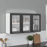 Armário de Cozinha em Aço 3 Portas de Vidro 105cm Florença Itatiaia  - 2