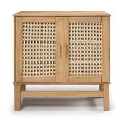 Balcão Buffet em Madeira e Rattan Natural 02 Portas - 1