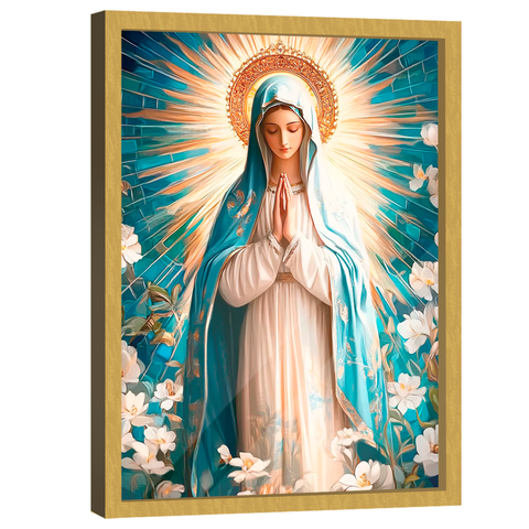 Quadro Decorativo Nossa Senhora entre Flores Variação