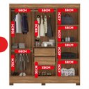 Ver mais imagens de Guarda Roupa Casal 6 Portas 2 Gavetas Verso Bege/Amendola Touch/Off White
