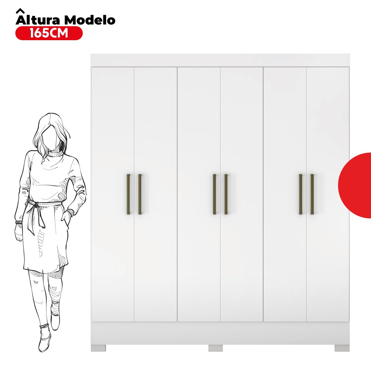 Guarda Roupa Casal 6 Portas 2 Gavetas Verso  - 13