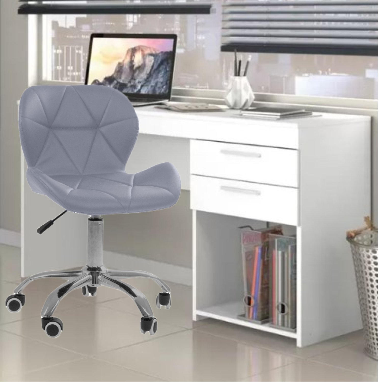Conjunto 2 Cadeiras Office Eiffel Slim Ajustável Base Giratória Oficial Webshop - 3