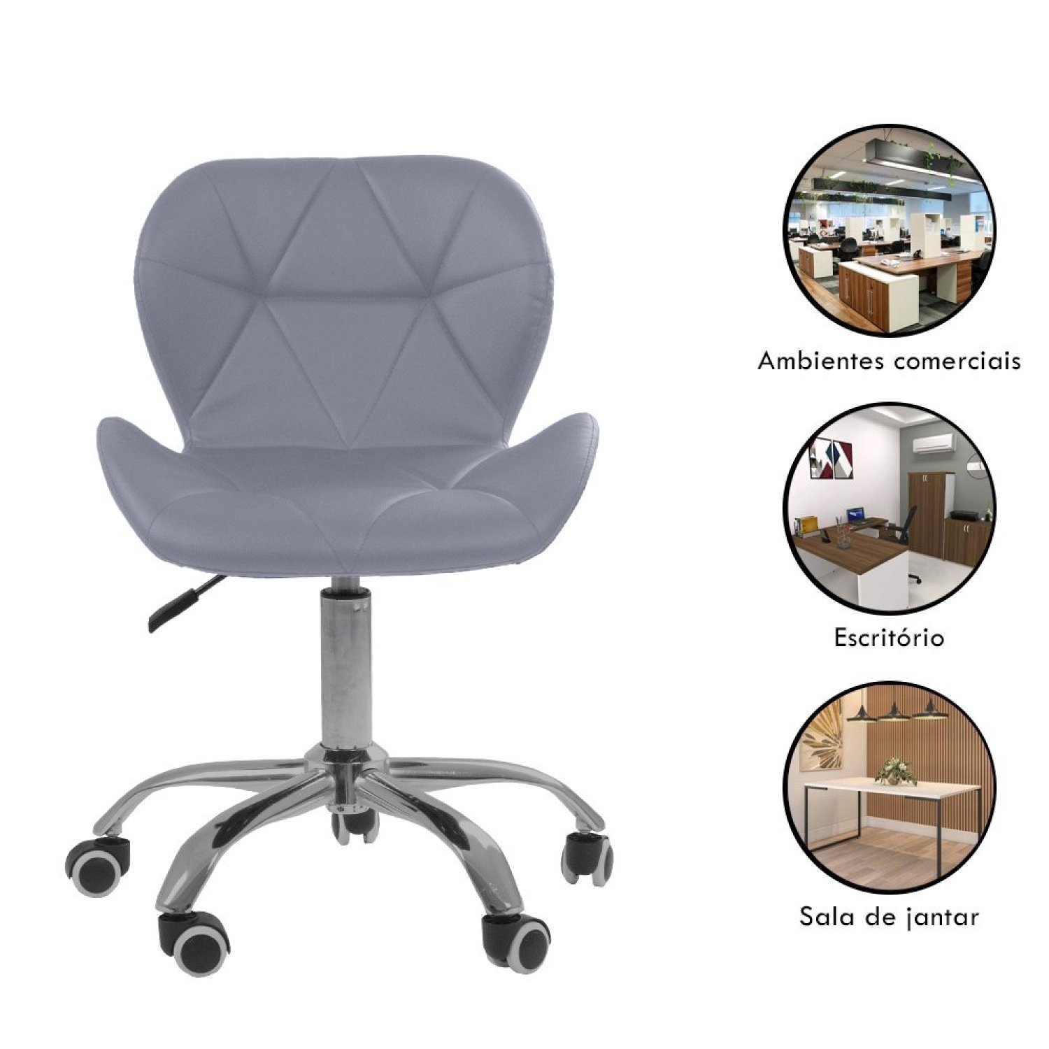 Conjunto 2 Cadeiras Office Eiffel Slim Ajustável Base Giratória Oficial Webshop - 2