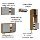 Ver imagem 5 de Armário de Cozinha Completa 260cm Rustic/Cinza Lux Madesa 05