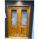 Ver imagem 2 de Porta Balcão de Madeira Maciça C/ Grade 2,15x1,40 Modelo Imperial 2 Folhas