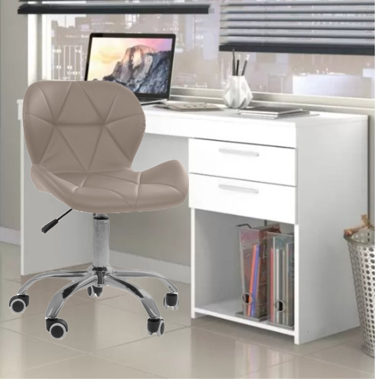 Cadeira Office Decorativa Eiffel Slim Ajustável com Base Giratória Oficial Webshop - 3