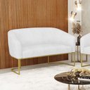 Ver imagem 5 de Sofá Namoradeira 2 Lugares Base Industrial Dourado Stella Corano D03 - D'Rossi Cor Branco
