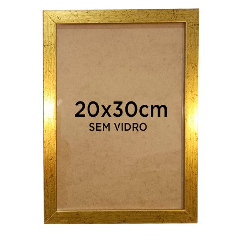 Moldura para Quadro Decorativo 20x30cm - Várias Cores Tacolado Moldura Trad 1cm Dourada sem Vidro 10