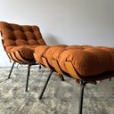 Ver imagem 2 de Poltrona Costela Terracota Boucle Adao Slim com Puff Luxo