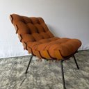 Ver imagem 3 de Poltrona Costela Terracota Boucle Adao Slim com Puff Luxo
