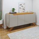 Ver imagem 1 de Buffet Aparador 100%MDF 4 Portas Pés em Madeira Maciça 180cm Grécia