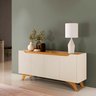 Buffet Aparador 100%MDF 4 Portas Pés em Madeira Maciça 180cm Grécia - 2