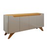 Buffet Aparador 100%MDF 4 Portas Pés em Madeira Maciça 180cm Grécia - 3