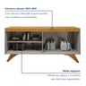 Buffet Aparador 100%MDF 4 Portas Pés em Madeira Maciça 180cm Grécia - 5