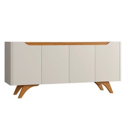 Buffet Aparador 100%MDF 4 Portas Pés em Madeira Maciça 180cm Grécia - 11
