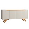 Buffet Aparador 100%MDF 4 Portas Pés em Madeira Maciça 180cm Grécia - 11