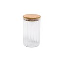 Ver imagem 2 de Kit Pote de Vidro Canelado com Tampa em Bambu 800ml e 1100ml