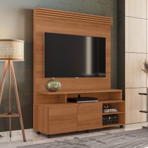 Estante Home Berlim para Tv até 60 Polegadas 2 Portas Prateleira e Rodízio Jequitibá - Lukaliam