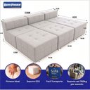 Ver mais imagens de Sofá Modular Confort 5 Lugares com Chaise 255cm Cinza Linho