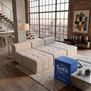Ver imagem 2 de Sofá Modular Confort 5 Lugares com Chaise 255cm Cinza Linho