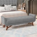 Ver imagem 2 de Puff Recamier Decorativo com Pés em Madeira 140 Cm Itália P05 Bouclê Cinza - Lyam Decor