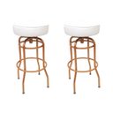 Ver imagem 1 de Kit 2 Peças Banqueta Altura 65cm Bar Giratória cor Cobre assento branco Poltronas do Sul Banqueta Ba