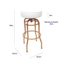 Ver imagem 4 de Kit 2 Peças Banqueta Altura 65cm Bar Giratória cor Cobre assento branco Poltronas do Sul Banqueta Ba