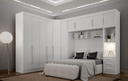 Ver imagem 1 de Dormitório Modulado Casal Orion 100% MDF Branco - Leifer