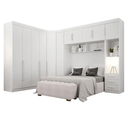 Ver imagem 2 de Dormitório Modulado Casal Orion 100% MDF Branco - Leifer