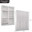 Ver imagem 3 de Dormitório Modulado Casal Orion 100% MDF Branco - Leifer