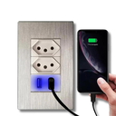Ver imagem 1 de Tomada Usb Universal Duo 2 Tomada de Parede Bivolt Multifuncional com Duas Entrada Usb