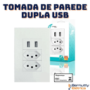 Ver imagem 2 de Tomada Usb Universal Duo 2 Tomada de Parede Bivolt Multifuncional com Duas Entrada Usb