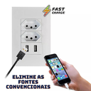 Ver imagem 4 de Tomada Usb Universal Duo 2 Tomada de Parede Bivolt Multifuncional com Duas Entrada Usb