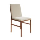 Ver imagem 2 de Conjunto de Jantar Mesa Mônaco 90cm Tampo Branco com 4 Cadeiras Bege Base Cobre Preto