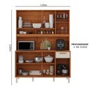Ver imagem 3 de Cozinha Compacta 8 Portas 1 Gaveta 150cm com Nicho para Forno Itaflriz Itatiaia Marrom/Cinamomo/Off White