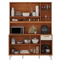 Ver imagem 4 de Cozinha Compacta 8 Portas 1 Gaveta 150cm com Nicho para Forno Itaflriz Itatiaia Marrom/Cinamomo/Off White