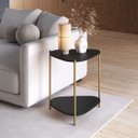 Ver imagem 1 de Mesa Lateral com Prateleira Orgânica 44,2cm Pé de Metal 28016 Artesano