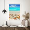 Quadro Decorativo Praia Estrela Conchas - 70x50cm:moldura Preta - 1