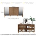 Ver imagem 4 de Aparador Buffet 4 Portas com Espelho Retrô Vegas Multimóveis V3562 Rustic/Natural