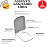 Assento Tampa para Vaso Sanitário Almofadado Compatível Lírio Preto Durín - 2