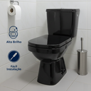 Ver imagem 2 de Assento Tampa Vaso Sanitário Lírio Fiori Almofadado Preto Durín