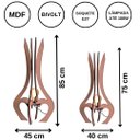 Ver imagem 3 de Luminária de Chão Mdf Palace:marrom/kit com 2 - 85x45cm e 75x40cm