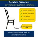 Ver imagem 2 de Kit 3 Cadeiras de Cozinha Redonda com Reforço Preta Assento Grosso Branco