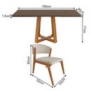 Ver imagem 2 de Conjunto Mesa Julia 1,6m Freijó Pés Cerejeira 6 Cadeiras Kethellen Sala Jantar - Bege Veludo